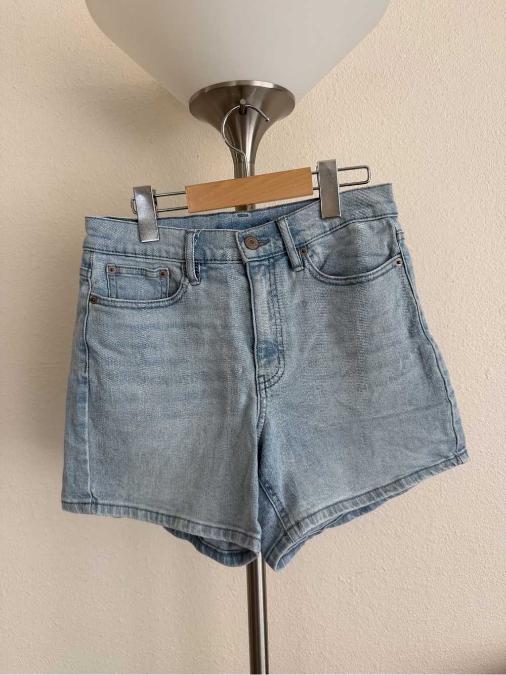Calvin Klein Light Wash High-Rise Denim Shorts